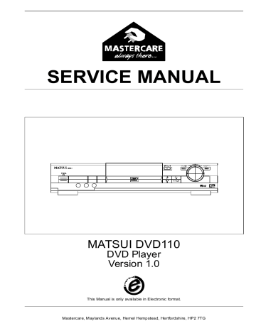 Mastercare Matsui Dvd110 User Manual Manualzz