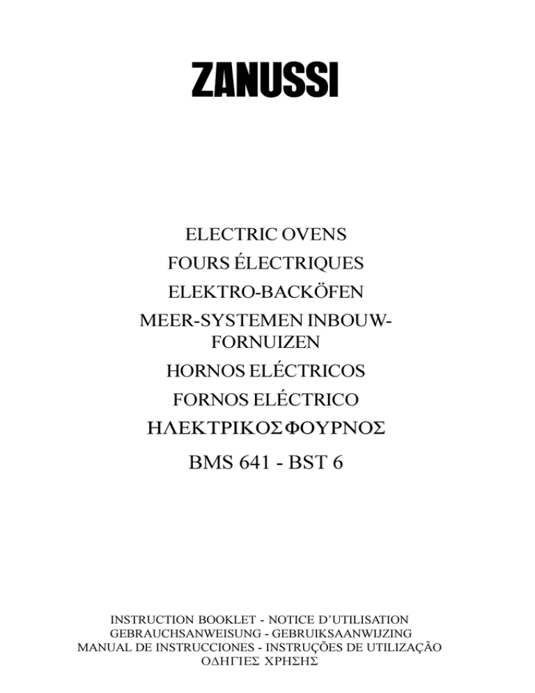 Zanussi Electrolux Bms 641 W Bms 641 N Bms 641 Y Bms 641 A Specifications Manualzz