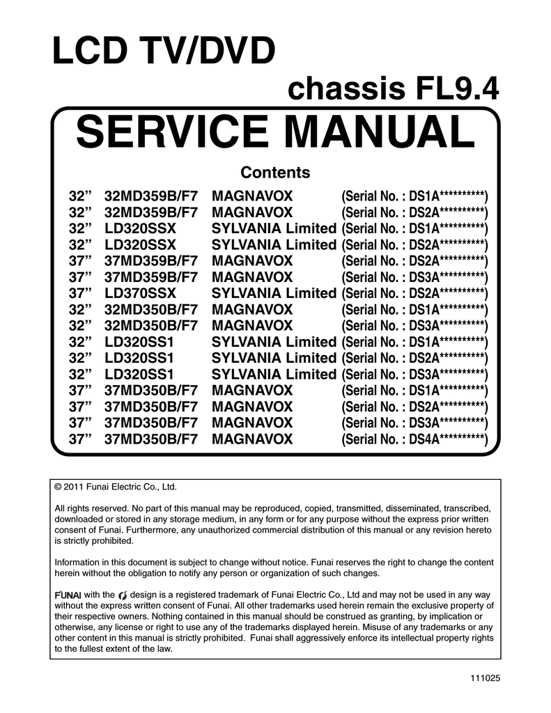 Magnavox 37MD359B Service manual | Manualzz