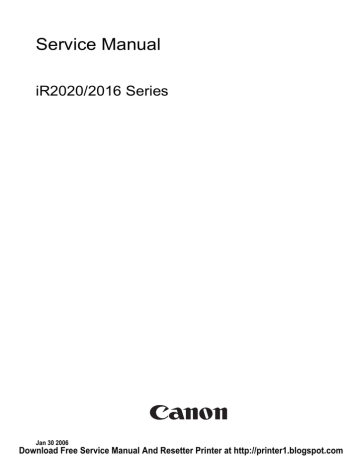 Canon iR2020 Series Service manual | Manualzz