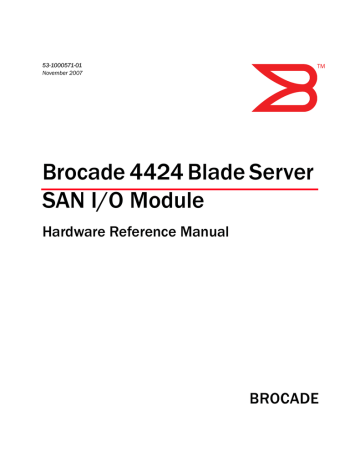 Brocade Communications Systems BROCADE 4424 BLADE SERVER 53-1000571-01 Technical data | Manualzz