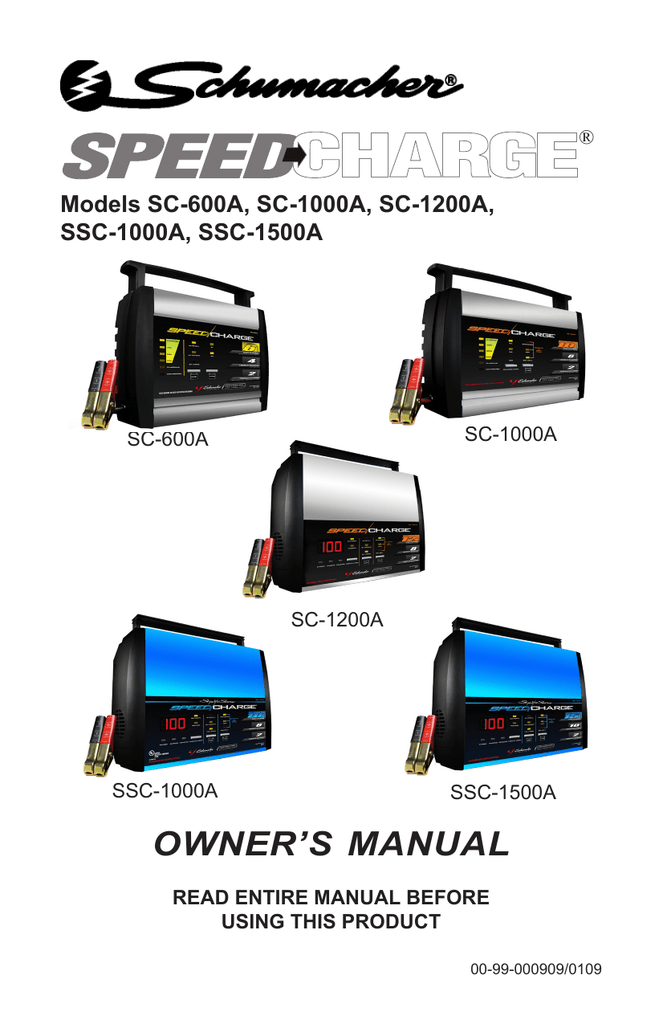 Schumacher Electric SC-1000A Owner`s manual | Manualzz