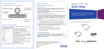 Epson ELPDC10s Document Camera - DC-10s Document Camera User`s guide | Manualzz