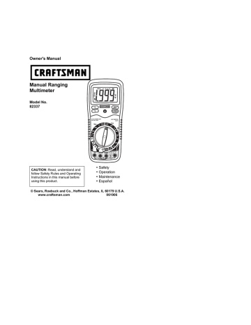 Craftsman 82337 Owner`s manual | Manualzz