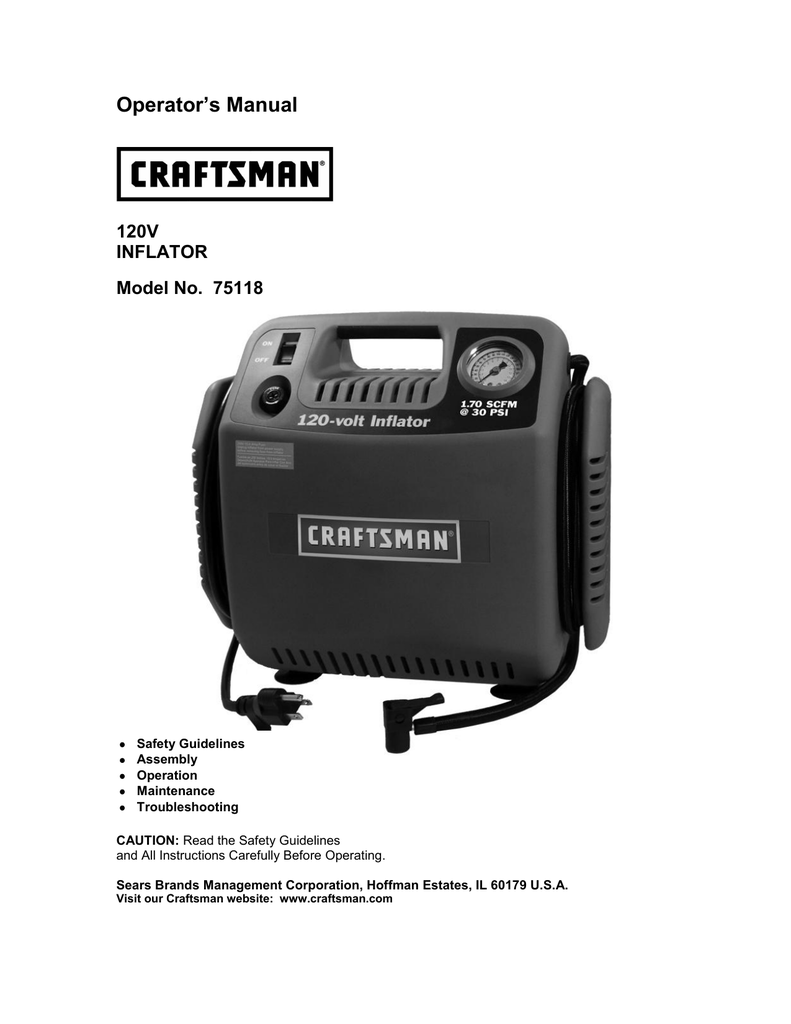 Craftsman 75118 Operator S Manual Manualzz