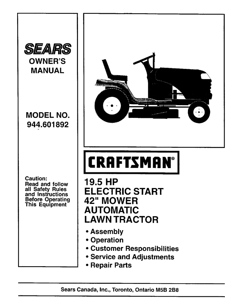 Craftsman Lawn Mower Model 944 Parts Canada | Reviewmotors.co