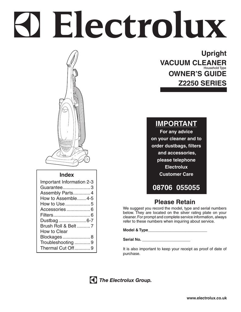 Electrolux Z2250 Vacuum Cleaner User manual Manualzz
