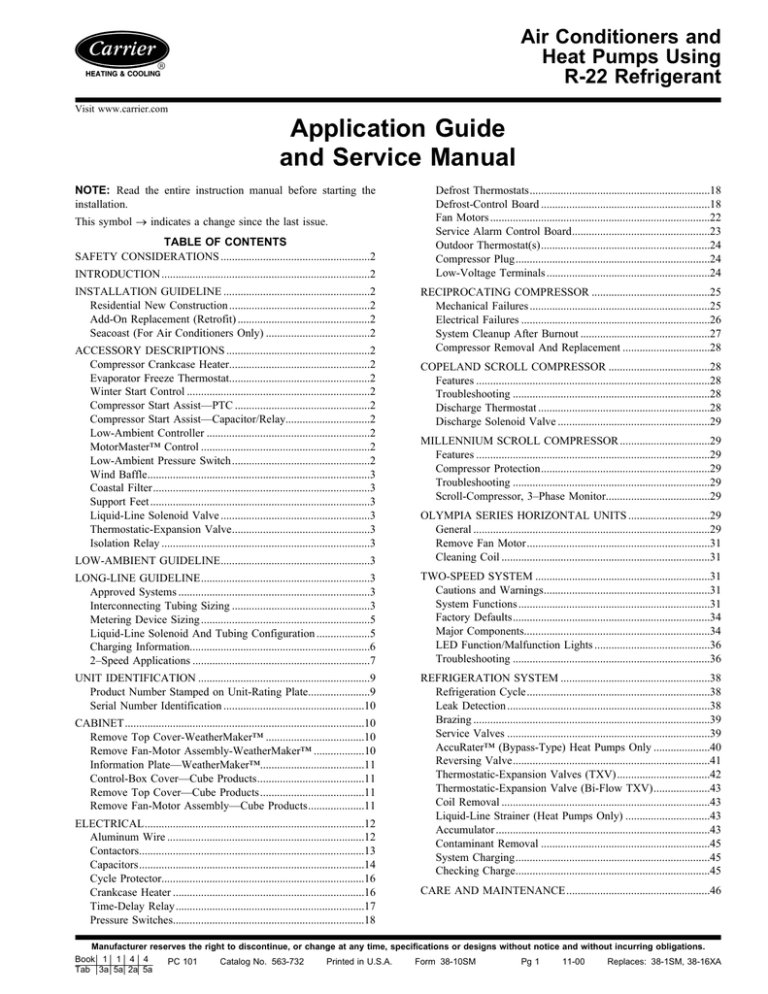 Carrier 38HDA Service manual | Manualzz