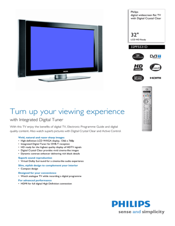 Philips 32PF5531D Flat Panel Television User manual | Manualzz