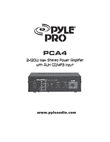 Pyle PCA4 Amplifier User Manual | Manualzz
