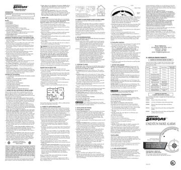 Owner's manual | American Sensor CO910 Owner`s manual | Manualzz