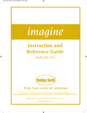 Baby Lock imagine BLE1AT-2 Instruction manual | Manualzz