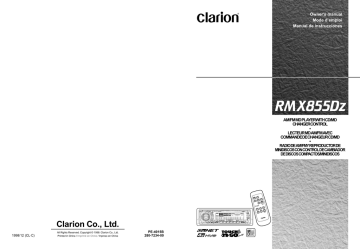 Clarion RMX855Dz Owner`s manual | Manualzz