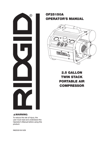 RIDGID OF25150A Operator`s manual | Manualzz