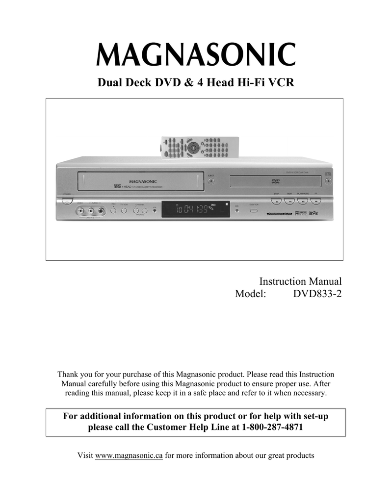 Magnasonic DVD8332 Instruction manual Manualzz
