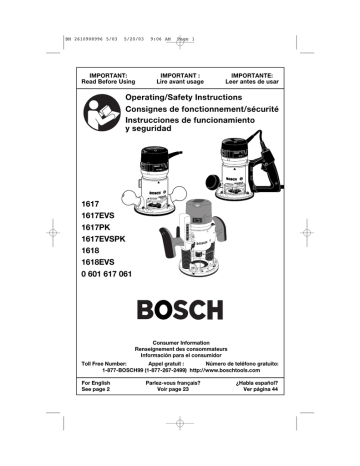 Bosch Routers user manuals visual data 7