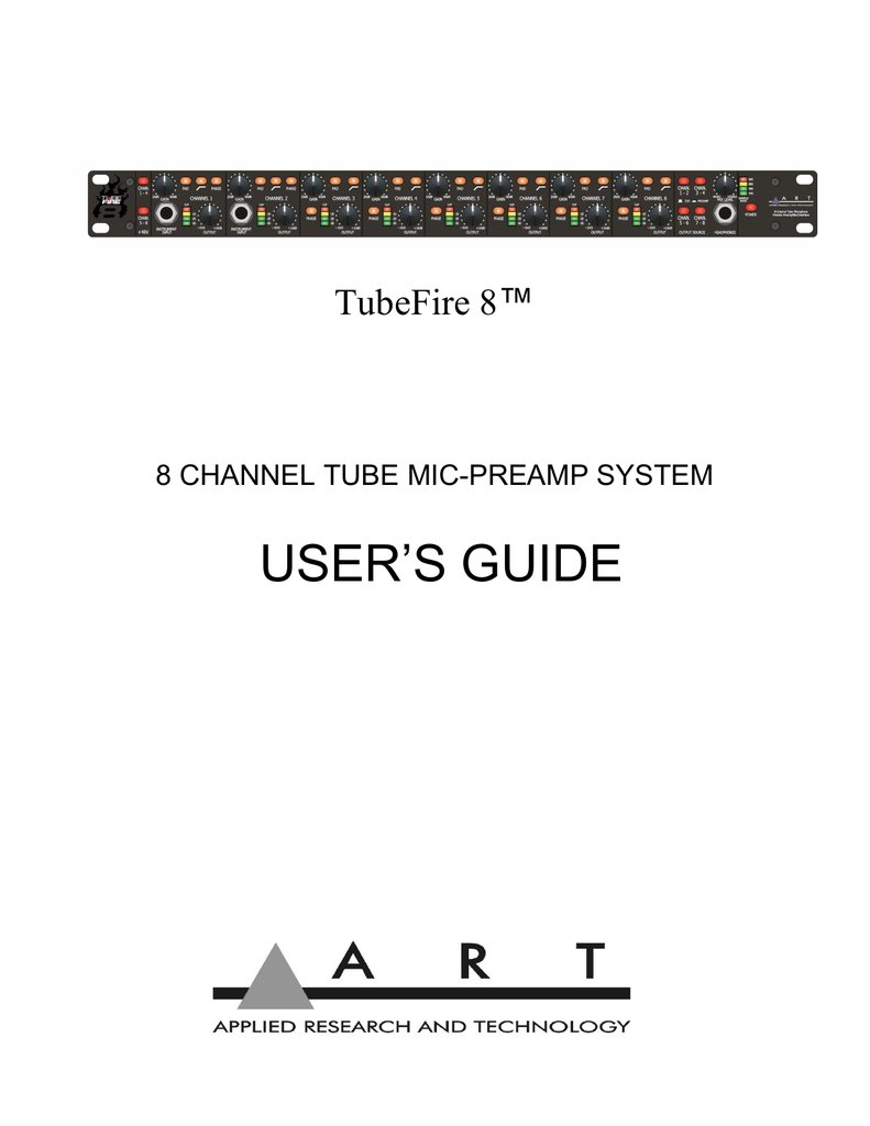Art TubeFire 8 User`s guide Manualzz