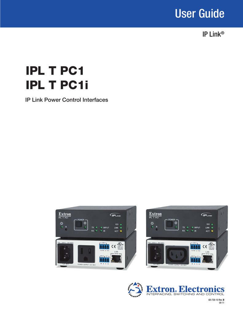 Extron electronics Interface IPL T PC1i User guide - Manualzz