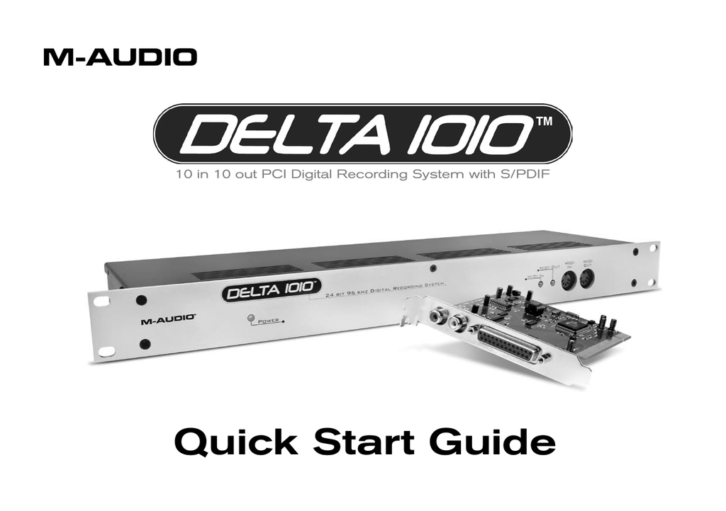M Audio Delta 1010lt User Guide Manualzz