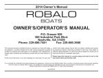 Robalo 2014 Owner's/Operator's Manual