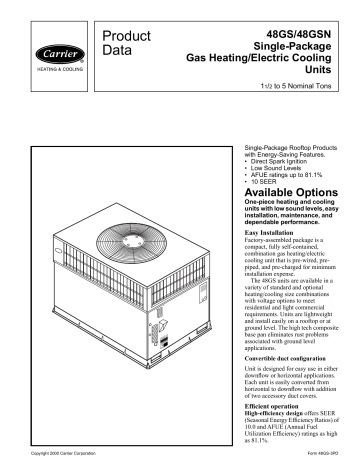 Carrier 48GS Guide User manual | Manualzz