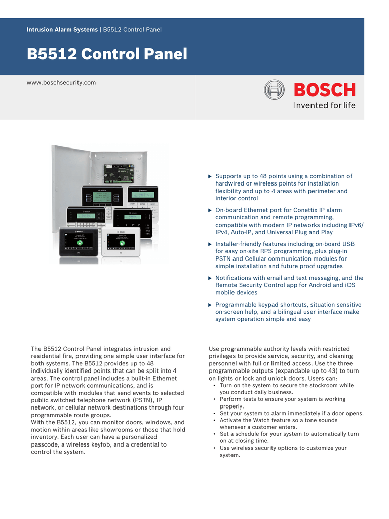 Bosch B5512 Owner`s manual Manualzz