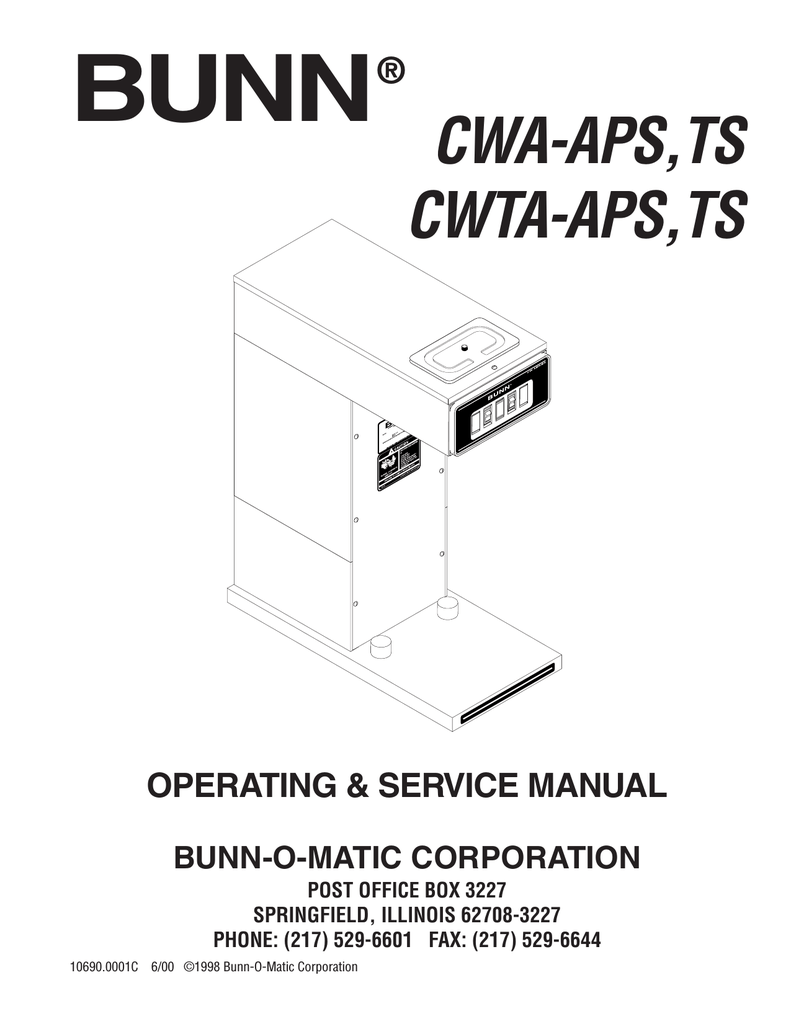 Bunn CWA-APS Service manual | Manualzz