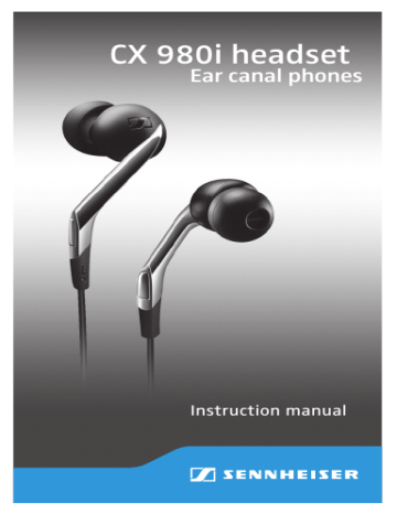 Sennheiser CX 980 Instruction manual | Manualzz