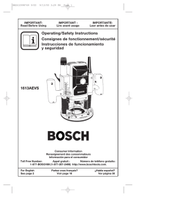 Bosch 1613EVS Owner s manual Specification manualzz