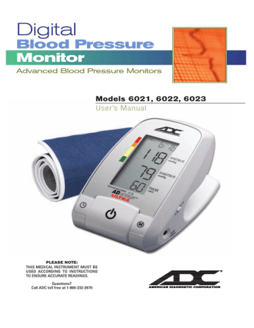 ADC Advantage 6021 Automatic Digital BP Monitor 3 sizes