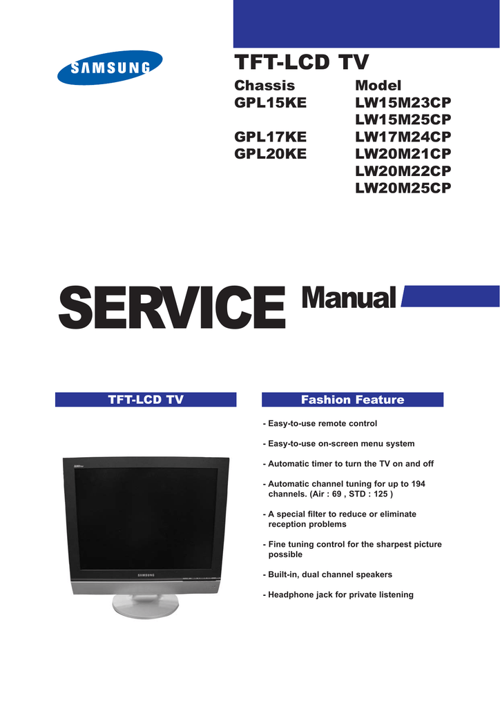 Samsung LT-P2045P Service manual | Manualzz