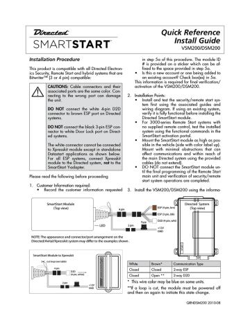 Directed Electronics 5301 Install Guide | Manualzz