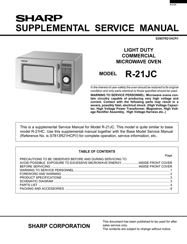 Sharp Microwave Oven Parts Diagram Reviewmotors.co