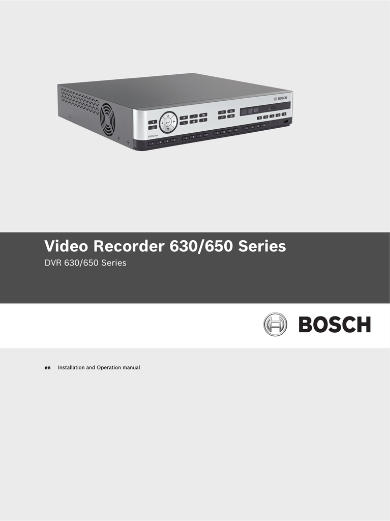 Bosch Dvr 630 650 Operating Instructions Manualzz