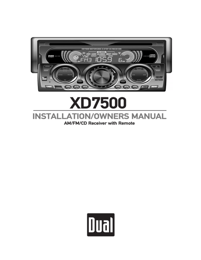 Dual XD7500 Specifications | Manualzz