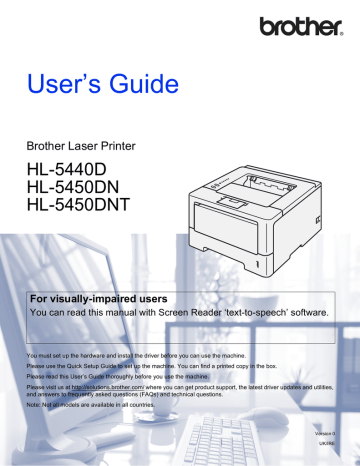 Brother HL-5450DN Printer User`s guide | Manualzz