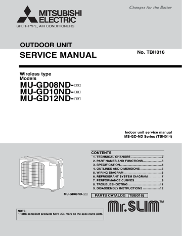 Mitsubishi | MS-GD10ND | User manual | MU-GD08ND- MU-GD10ND- MU-GD12ND- C1 | Manualzz