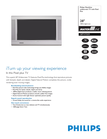 Philips 28PW9309 CRT Television User manual | Manualzz