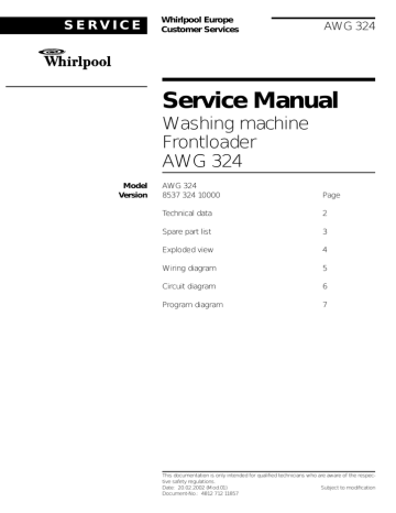 Whirlpool AWG 324 User manual | Manualzz