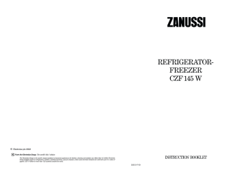 Operating instructions | Zanussi CZF 145 W Instruction Booklet | Manualzz