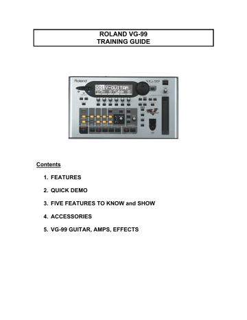User manual | ROLAND VG-99 TRAINING GUIDE | Manualzz