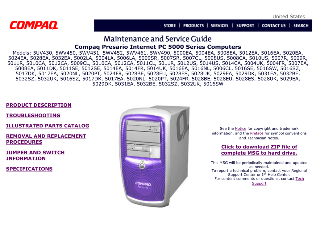 compaq presario 5400 us drivers