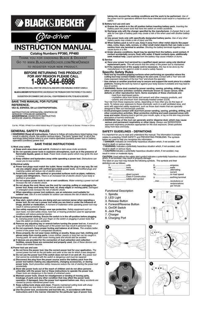 BLACK+DECKER BDCS50C-8LW, BDCS50C Instruction manual