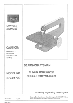 Craftsman 57224700 Motorized Scroll Saw Owner's Manual