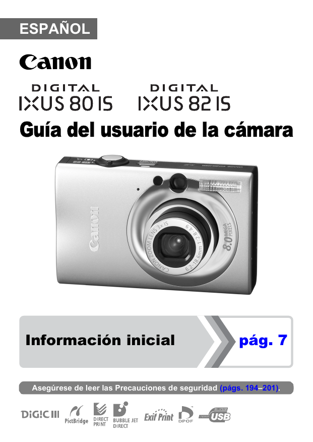 Canon Digital IXUS 80 IS Guía del usuario Manualzz