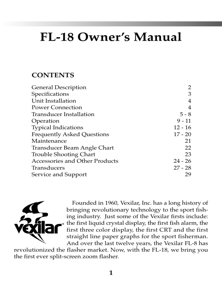 VEXILAR FL-10 Owner`s manual | Manualzz