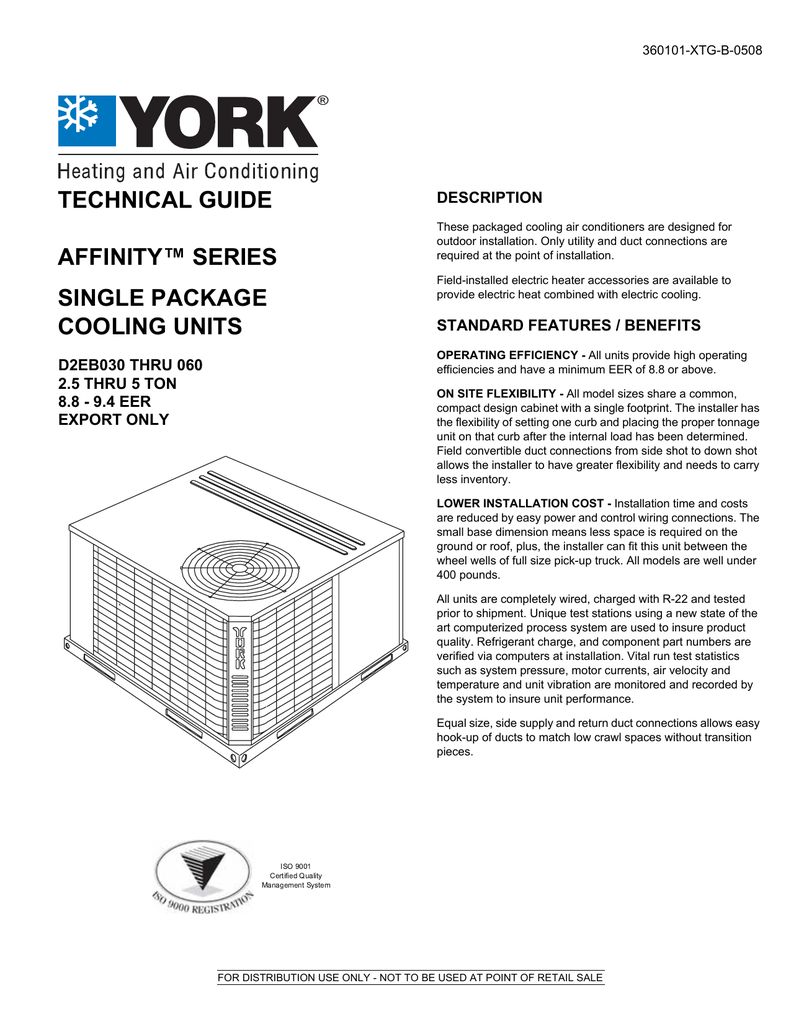 York D2EB030 Air Conditioner User manual Manualzz