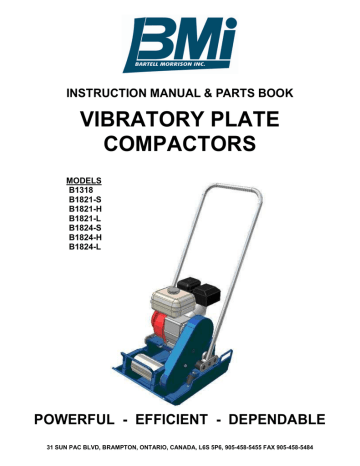 Bartell B1821-H Instruction Manual | Manualzz