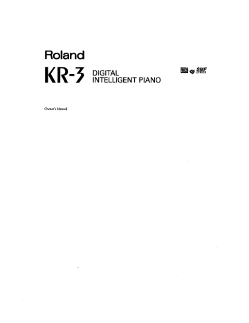 Roland KR-3 Digital Intelligent Piano Owner's Manual | Manualzz