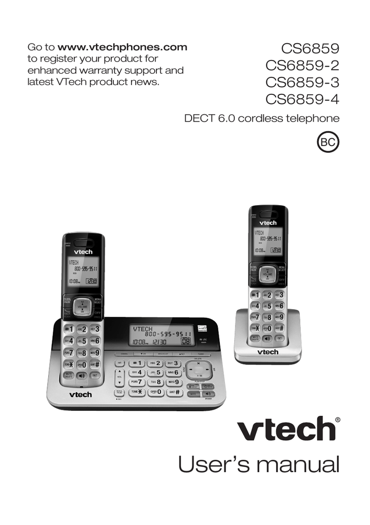 VTech CS6859 User`s Manual | Manualzz